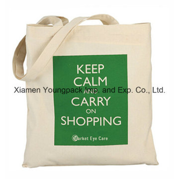 Promotional Custom Reusable 100% Natural Cotton Canvas Shopper Bag